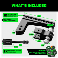 VAULTIQ HitchFlex Pro — Heavy-Duty Adjustable Drop Hitch